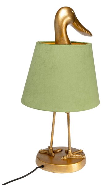 KARE Lampada da tavolo Tischleuchte Duck, Verde, Soggiorno / Sala da pranzo, Tessuto / Stoffa / Seta, Moderno, Lampada da tavolo