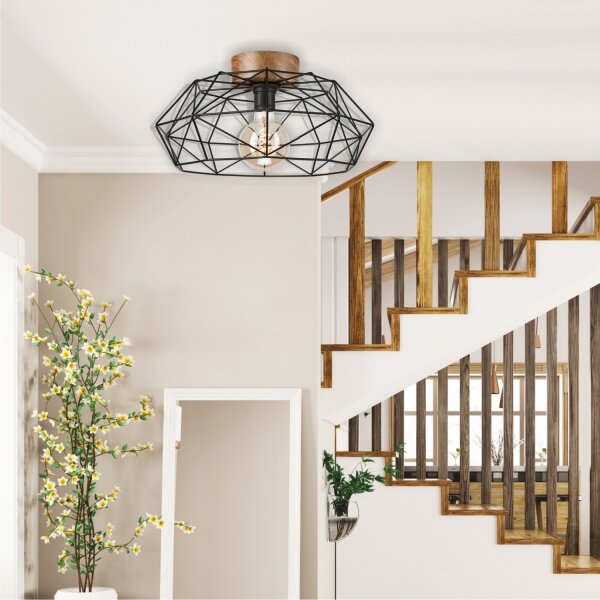 Brilagi - Plafoniera WOODY BASKET 1xE27/60W/230V rovere