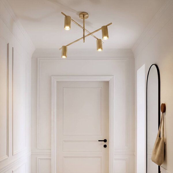 Plafoniera soffitto Marilou Lindby, dimmerabile, Ottone / Oro, Soggiorno / Sala da pranzo, Metallo, Moderno, Plafoniera