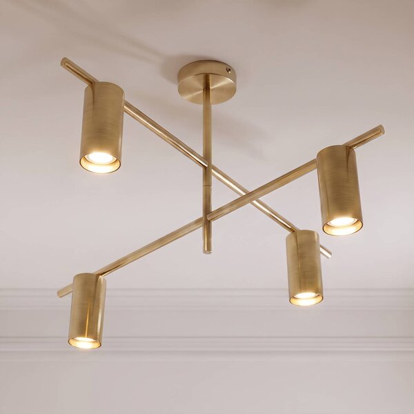 Plafoniera soffitto Marilou Lindby, dimmerabile, Ottone / Oro, Soggiorno / Sala da pranzo, Metallo, Moderno, Plafoniera