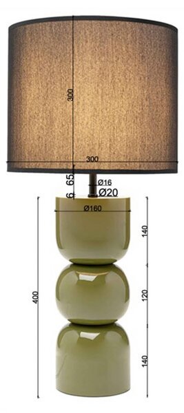 KARE Lampada da tavolo Eliano, Verde, Soggiorno / Sala da pranzo, Tessuto / Stoffa / Seta, Moderno, Lampada da tavolo