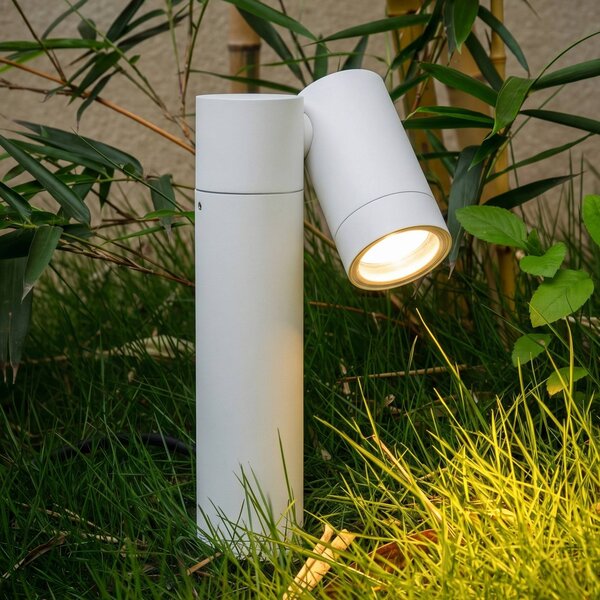 Faretto con picchetto PRIOS Tulimar, a 1 fascio, bianco, IP65 Tulimar PRIOS, dimmerabile, Bianco / Opale, Alluminio, Moderno