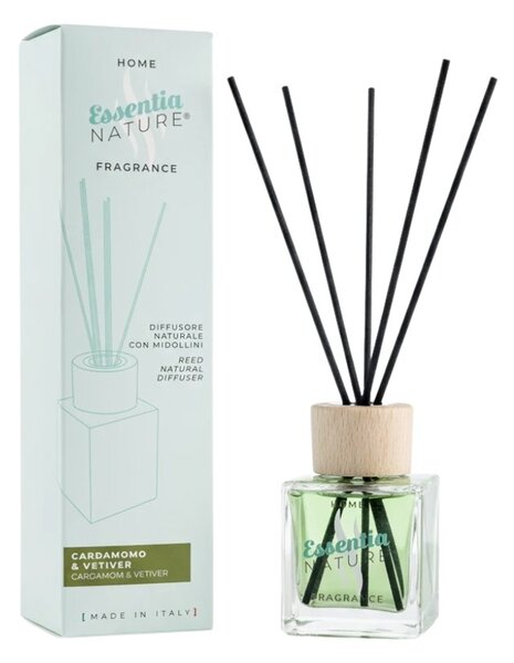 Essentia Nature Home Fragrance Glamour Cardamomo & Vetiver 200ml Diffusore Naturale di Profumi per Ambiente con Midollini