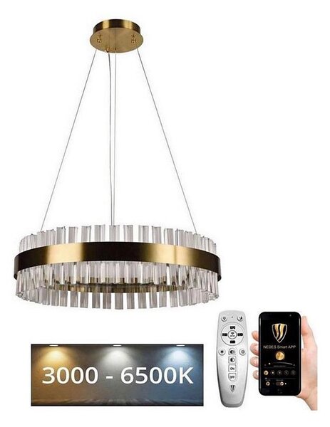 Brilagi - Lampadario a sospensione in cristallo LED dimmerabile con cavo HALO LED/40W/230V + telecomando