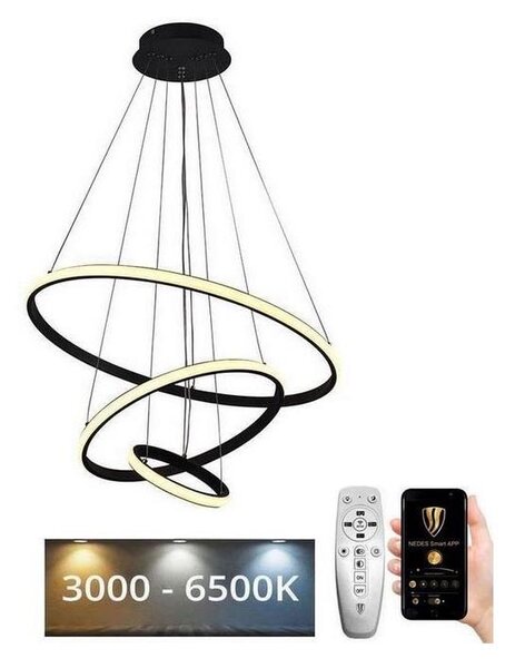 Brilagi - Lampadario LED dimmerabile a sospensione su cavo CIRCLE LED/90W/230V 3000-6500K + telecomando