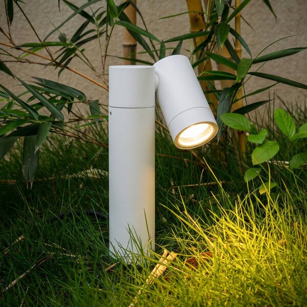 Faretto con picchetto PRIOS Tulimar, a 1 fascio, bianco, IP65 Tulimar PRIOS, dimmerabile, Bianco / Opale, Alluminio, Moderno