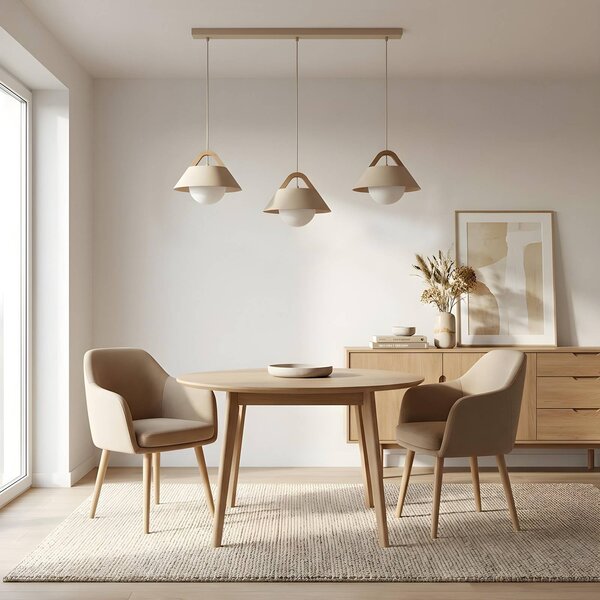 Lampada a sospensione Funda Luminex, dimmerabile, Crema / Ambra, Soggiorno / Sala da pranzo, Metallo, Scandinavo, Lampada a sospensione