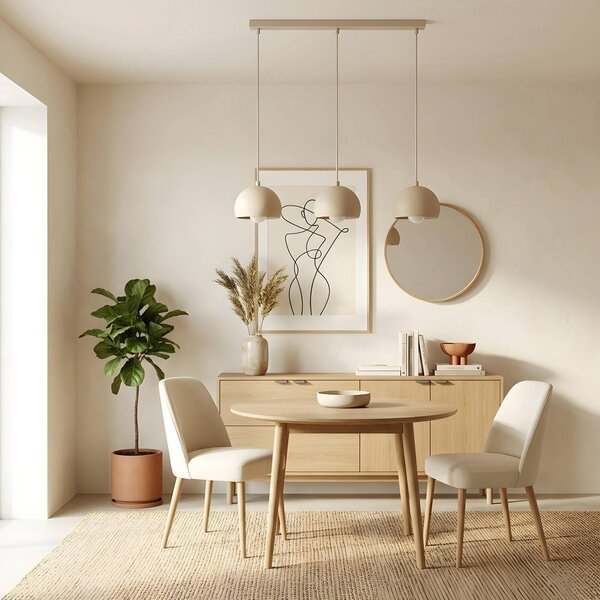Lampada a sospensione Sool Luminex, dimmerabile, Crema / Ambra, Soggiorno / Sala da pranzo, Metallo, Lampada a sospensione