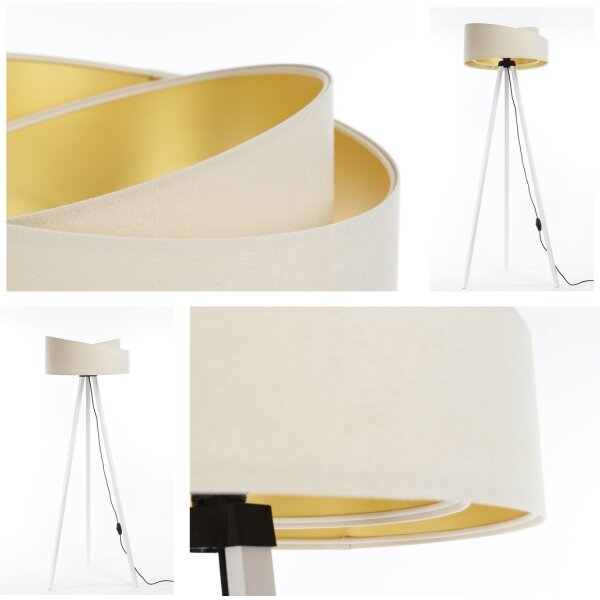 Lampada da terra GALAXY 1xE27/60W/230V color crema/bianco
