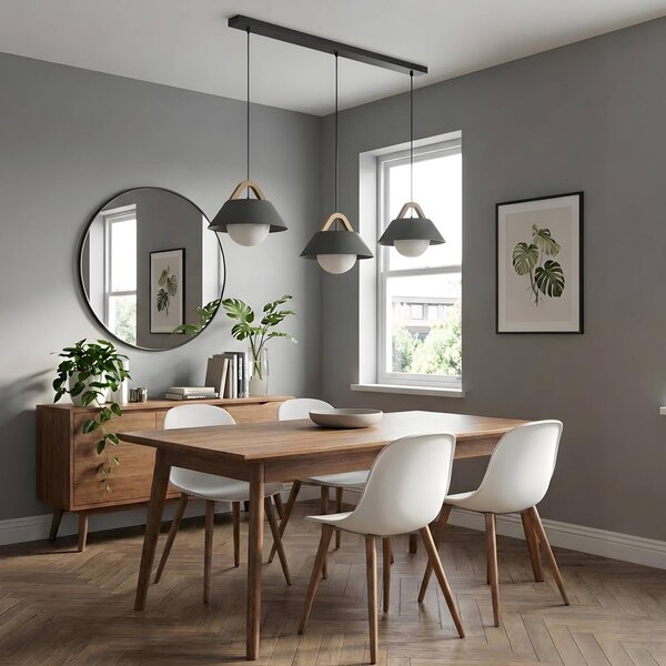 Lampada a sospensione Funda Luminex, dimmerabile, Nero, Soggiorno / Sala da pranzo, Metallo, Scandinavo, Lampada a sospensione