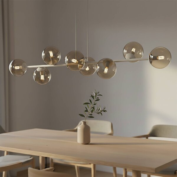 Lampada a sospensione Rossi EMIBIG LIGHTING, dimmerabile, Crema / Ambra, Soggiorno / Sala da pranzo, Vetro, Moderno, Lampada a sospensione