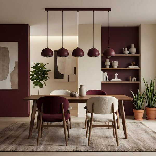 Lampada a sospensione Sool Luminex, dimmerabile, Rosso, Soggiorno / Sala da pranzo, Metallo, Lampada a sospensione