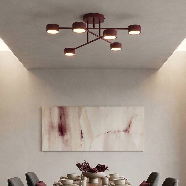 Plafoniera soffitto HALO EMIBIG LIGHTING, dimmerabile, Rosso, Soggiorno / Sala da pranzo, Metallo, Moderno, Plafoniera