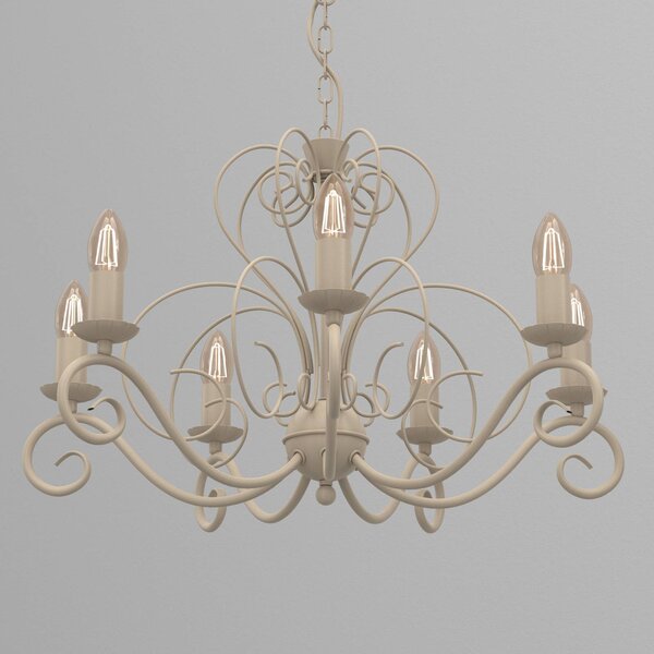 Lampadario a soffitto Mauro Luminex, dimmerabile, Crema / Ambra, Soggiorno / Sala da pranzo, Metallo, Antico, Lampadario