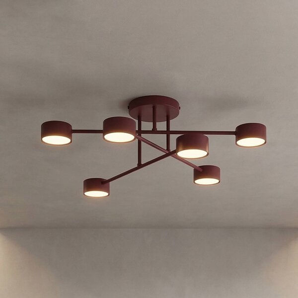 Plafoniera soffitto HALO EMIBIG LIGHTING, dimmerabile, Rosso, Soggiorno / Sala da pranzo, Metallo, Moderno, Plafoniera