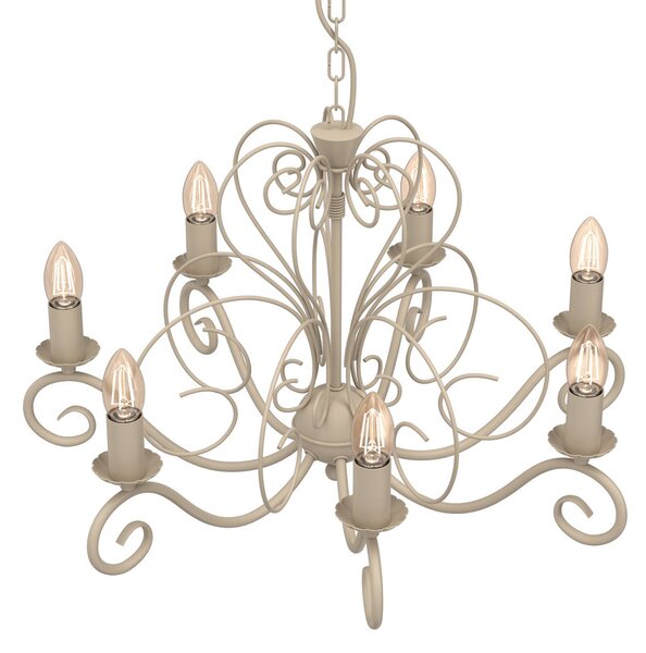 Lampadario a soffitto Mauro Luminex, dimmerabile, Crema / Ambra, Soggiorno / Sala da pranzo, Metallo, Antico, Lampadario