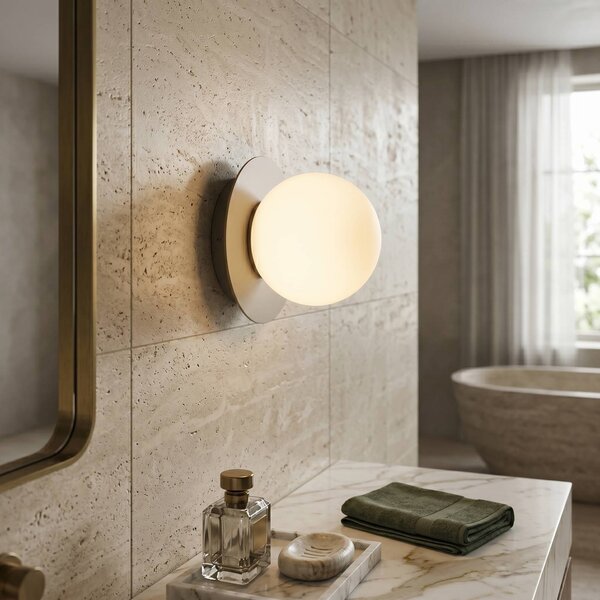 Applique da parete Minerva EMIBIG LIGHTING, dimmerabile, Crema / Ambra, Soggiorno / Sala da pranzo, Vetro, Moderno, Applique