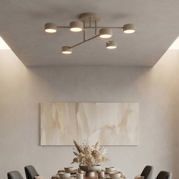 Plafoniera soffitto HALO EMIBIG LIGHTING, dimmerabile, Crema / Ambra, Soggiorno / Sala da pranzo, Metallo, Moderno, Plafoniera