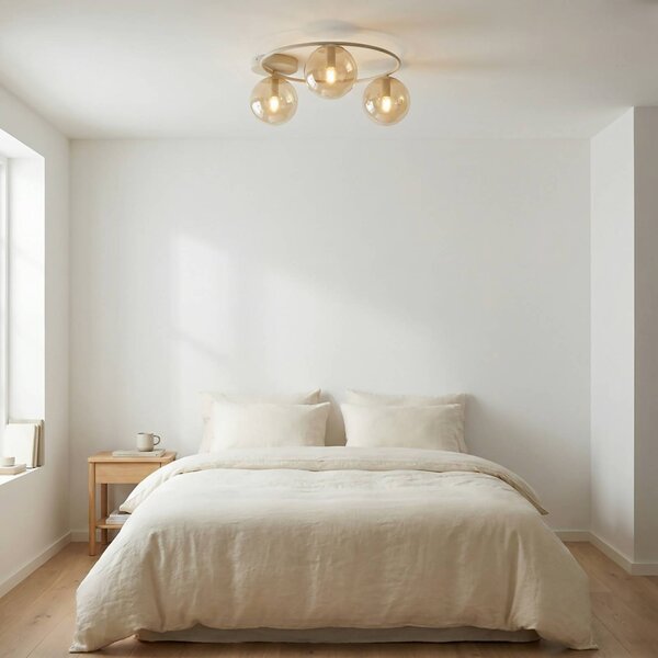 Plafoniera soffitto Sopra EMIBIG LIGHTING, dimmerabile, Crema / Ambra, Soggiorno / Sala da pranzo, Vetro, Moderno, Plafoniera