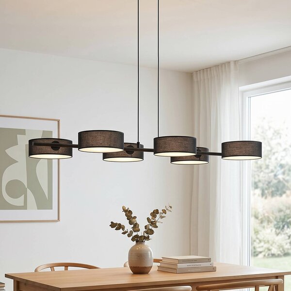 Lampada a sospensione DRUMZ EMIBIG LIGHTING, dimmerabile, Nero, Soggiorno / Sala da pranzo, Tessuto / Stoffa / Seta, Moderno, Lampada a sospensione