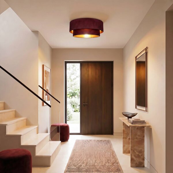 Plafoniera soffitto Boho Duolla, Rosso, Corridoio, Tessuto / Stoffa / Seta, Giovanile, Plafoniera