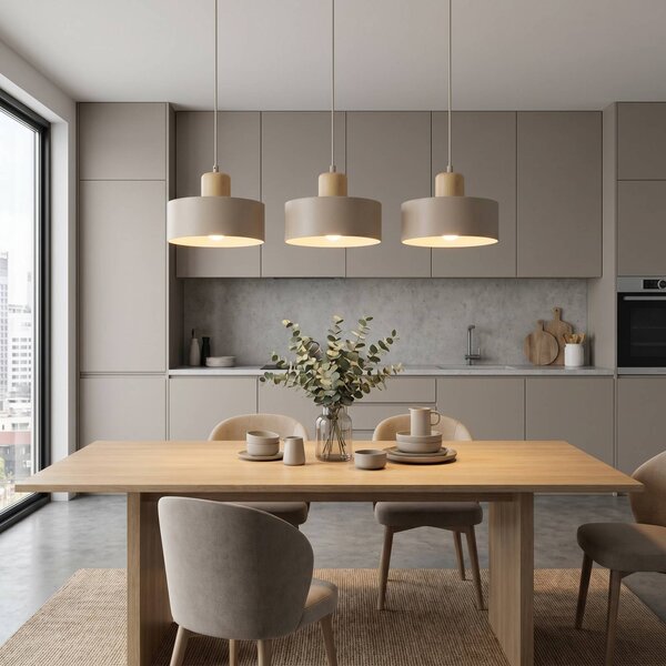 Lampada a sospensione Torin EMIBIG LIGHTING, dimmerabile, Crema / Ambra, Soggiorno / Sala da pranzo, Metallo, Scandinavo, Lampada a sospensione