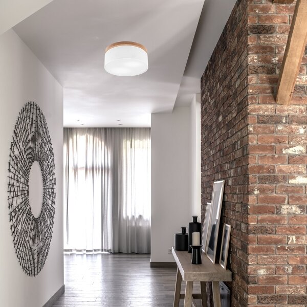 Brilagi - LED Plafoniera BELLADONNA 2xE27/15W/230V diametro 40 cm bianco/quercia