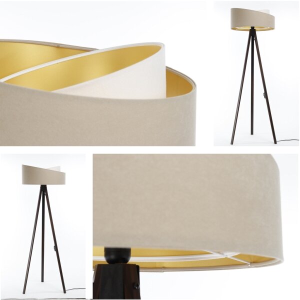 Lampada da terra GALAXY 1xE27/60W/230V beige/wenge