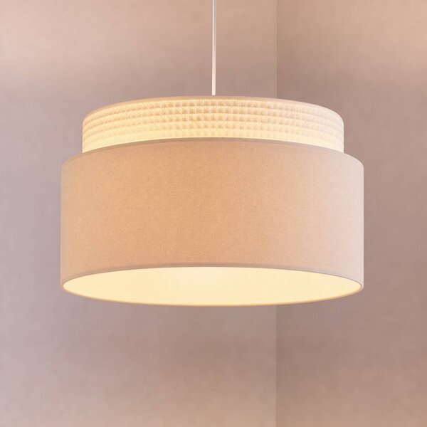 Lampada a sospensione Milano Duolla, Crema / Ambra, Soggiorno / Sala da pranzo, Tessuto / Stoffa / Seta, Giovanile, Lampada a sospensione