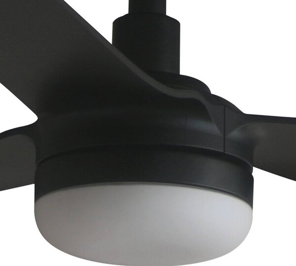 FARO BARCELONA Ventilatore da soffitto LED Punt M, nero, CC, silenzioso, 130 cm, CCT dimmerabile, Nero, Soggiorno / Sala da pranzo, Metallo, Moderno