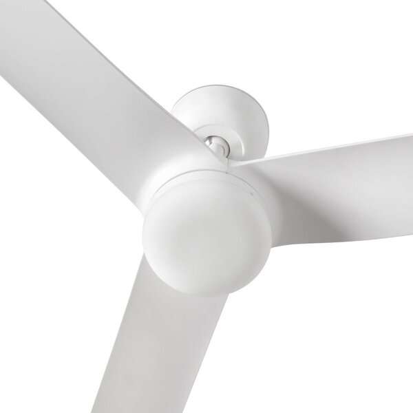 FARO BARCELONA Ventilatore da soffitto LED Punt M, bianco, CC, silenzioso, Ø 130 cm, CCT dimmerabile, Bianco / Opale, Soggiorno / Sala da pranzo, Metallo, Moderno
