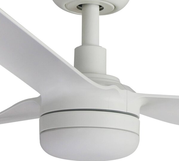 FARO BARCELONA Ventilatore da soffitto LED Punt M, bianco, CC, silenzioso, Ø 130 cm, CCT dimmerabile, Bianco / Opale, Soggiorno / Sala da pranzo, Metallo, Moderno