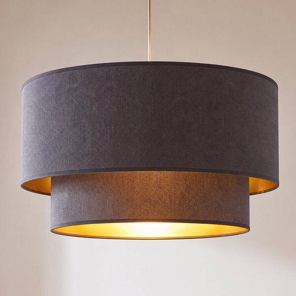 Lampada a sospensione Boho Duolla, Alluminio / Grigio / Zincato, Camera da letto, Tessuto / Stoffa / Seta, Giovanile, Lampada a sospensione
