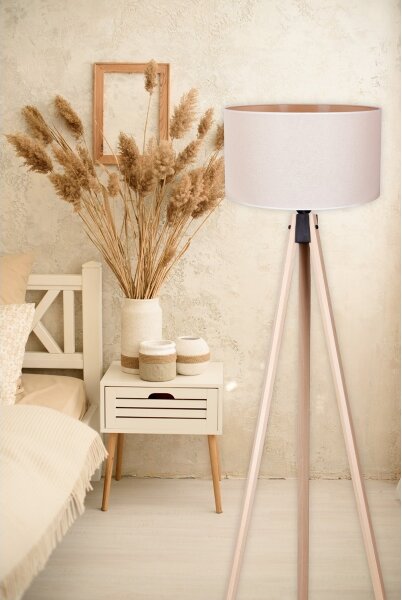 Duolla - Lampada con piedistallo 1xE27/60W/230V diametro 44 cm color crema/beige
