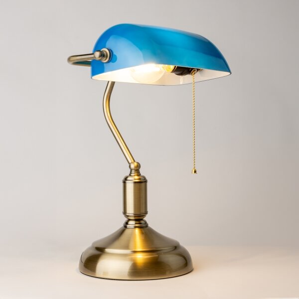Brilagi - Lampada da tavolo BANK OFFICE 1xE27/60W/230V ottone/blu