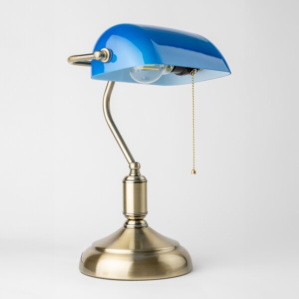 Brilagi - Lampada da tavolo BANK OFFICE 1xE27/60W/230V ottone/blu