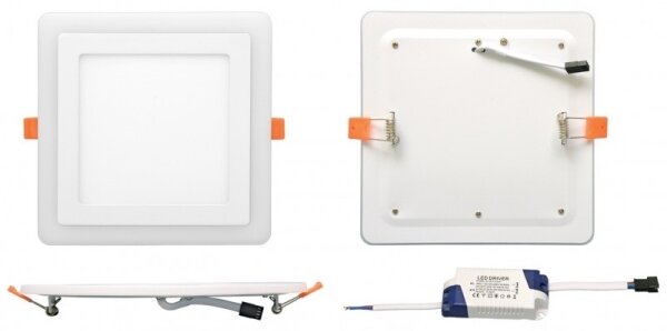 Ecolite DUO-S18W - Lampada LED da incasso DUO LED/18W/230V + LED/6W