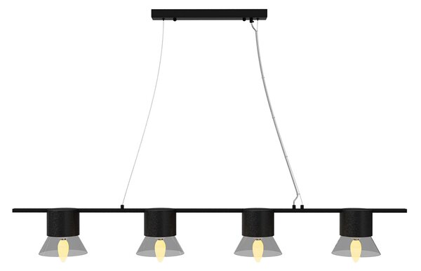 Lampadario a Sospensione 4xE14 in Pietra Nera