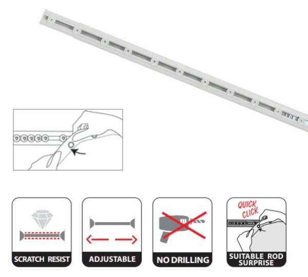 Asta per tenda da doccia bianco 75 - 125 cm Surprise – Spirella