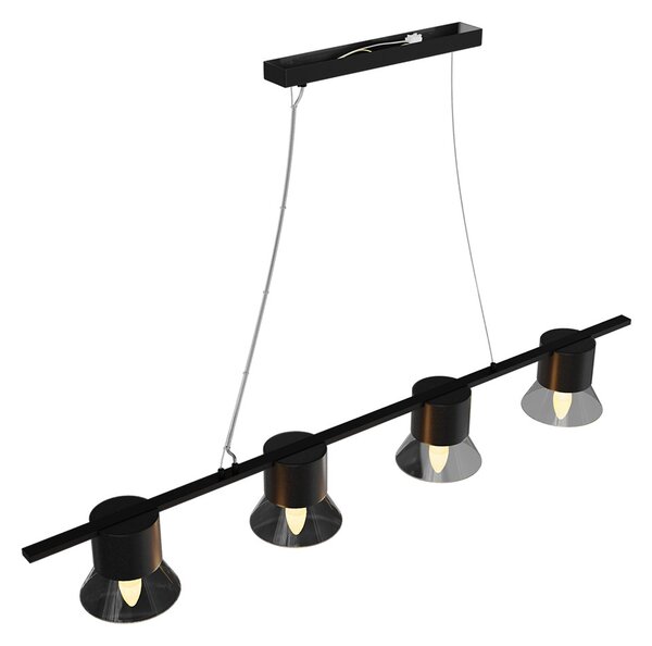 Lampadario a Sospensione 4xE14 in Pietra Nera