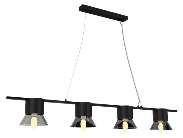 Lampadario a Sospensione 4xE14 in Pietra Nera