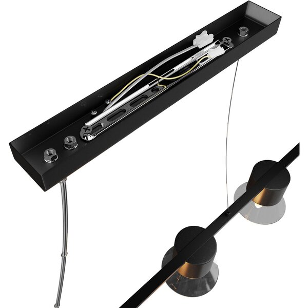 Lampadario a Sospensione 4xE14 in Pietra Nera