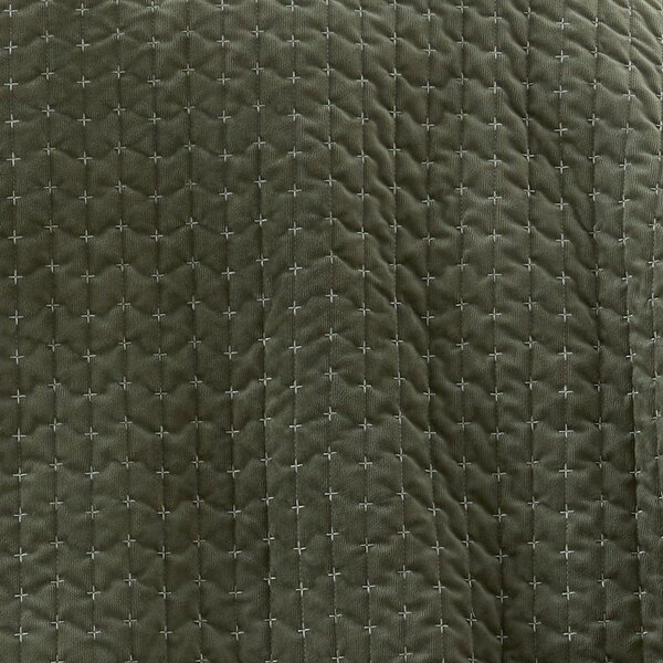 Copriletto verde in velluto con rivestimento trapuntato 240x260 cm Attica Velvet Embroidered – Bianca