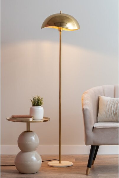 Lampada da terra color oro con paralume in metallo (altezza 154 cm) Waved - Leitmotiv