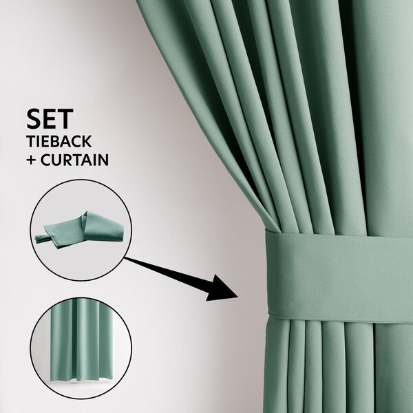 Tenda parzialmente oscurante verde chiaro 140x245 cm Kierra – Restilo