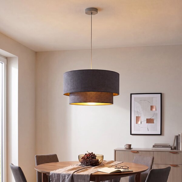 Lampada a sospensione Duolla, Boho, Grigio, Camera da letto, Tessuto / Tessile, Giovanile