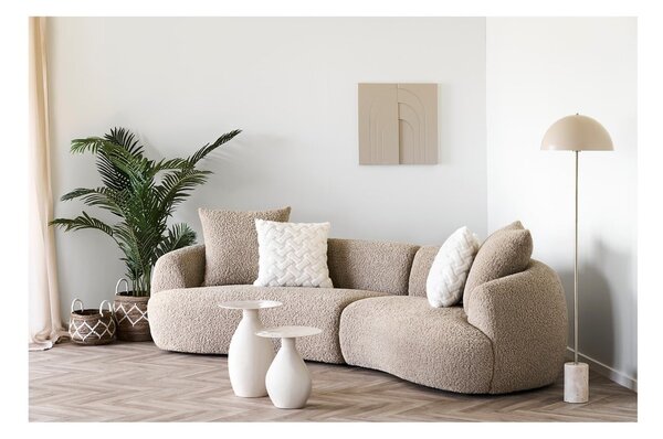 Lampada da terra beige con paralume in metallo (altezza totale 155 cm) Sheffield – House Nordic