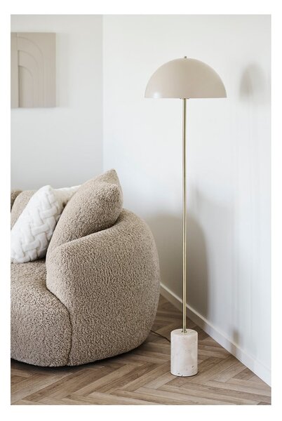 Lampada da terra beige con paralume in metallo (altezza totale 155 cm) Sheffield – House Nordic