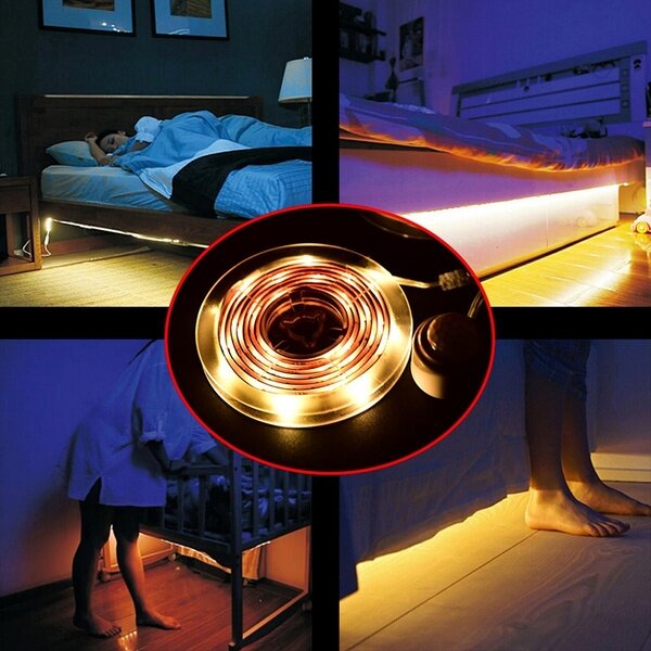 Solight WM56 - Striscia LED con sensore 4xAAA 3000K 1m