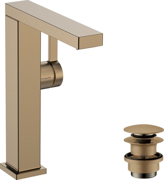 Hansgrohe Tecturis E Fine Mitigeur monocommandé pour lavabo 210, orientable, saillie 157mm, avec vidage Push-Open, CoolStart, EcoSmart+, 73060140, 73060140